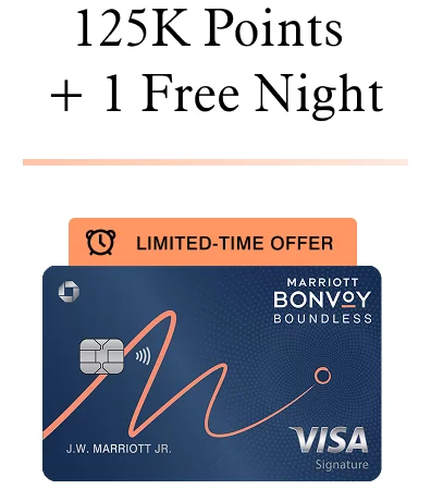 125K Points + 1 Free Night | Marriott Bonvoy Boundless® Card
