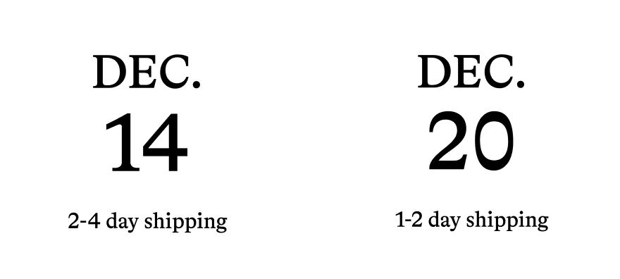 Shipping Cutoff Dates