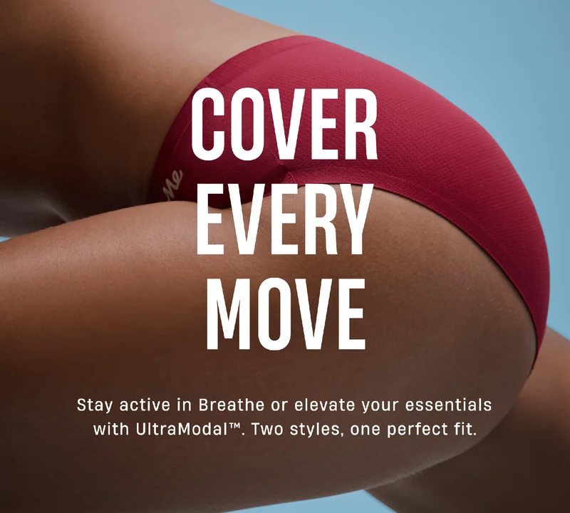 Cover Every Move | Stay active in Breathe or elevate your essentials with UltraModal. | Two styles, one perfect fit.