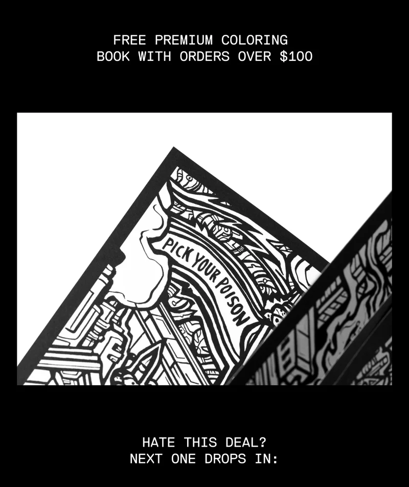 Free Premium Coloring Book with orders over $100