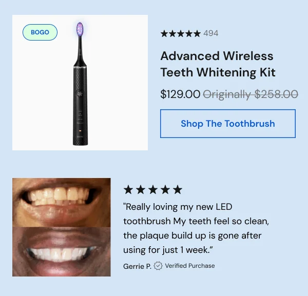 Advanced Whitening Electric Toothbrush [SHOP THE TOOTHBRUSH]