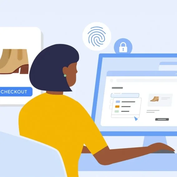 an illustration of a person sitting at a computer