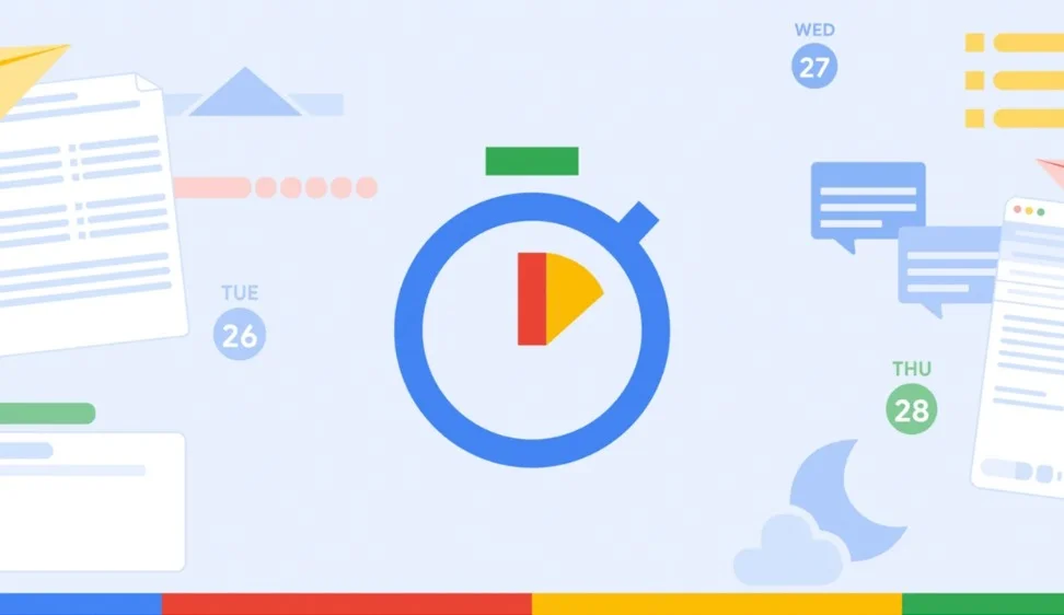 illustration of a clock and calendar related icons