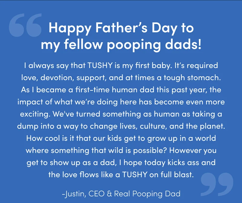 Message from TUSHY CEO