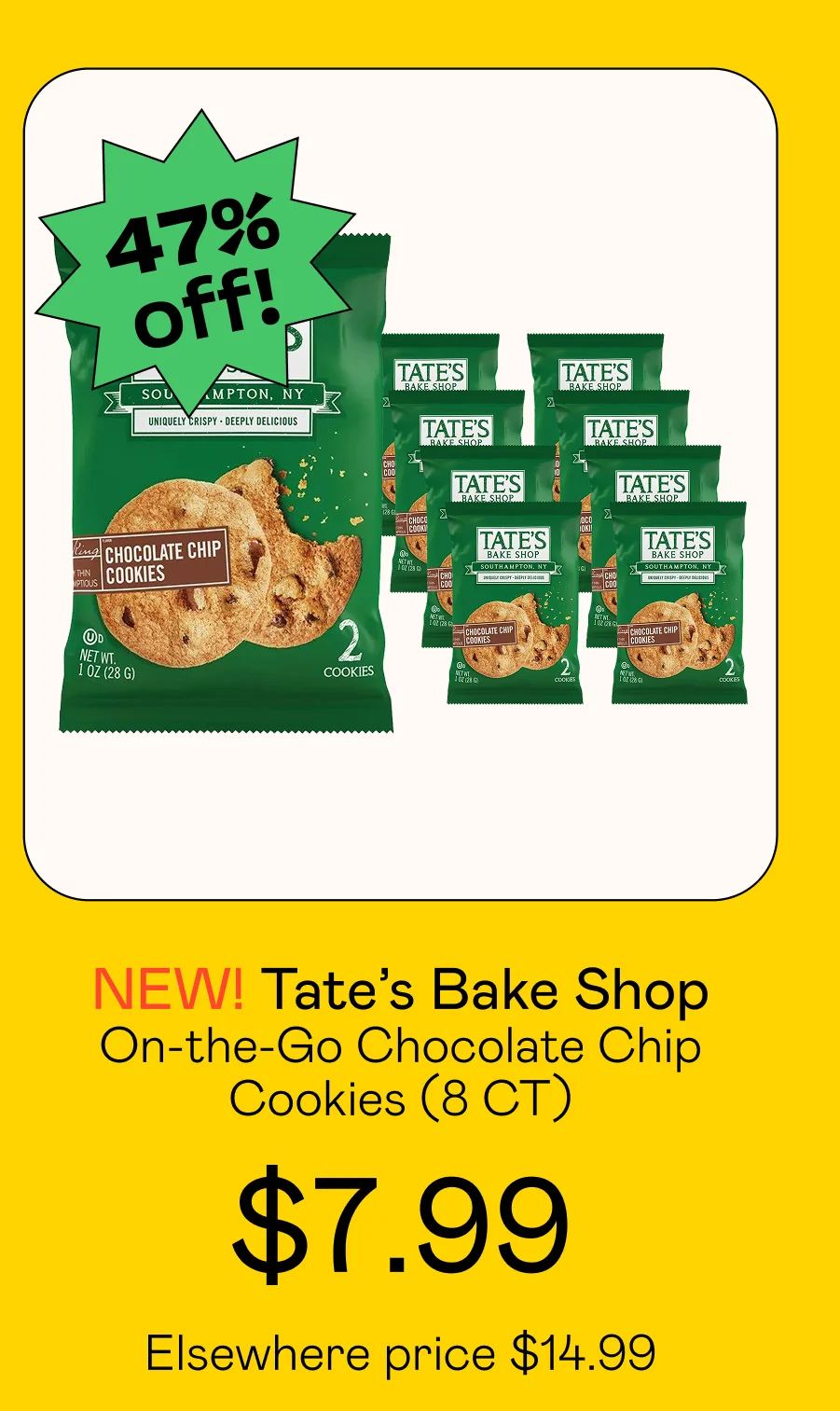 On-the-Go Chocolate Chip Cookies (8 CT)