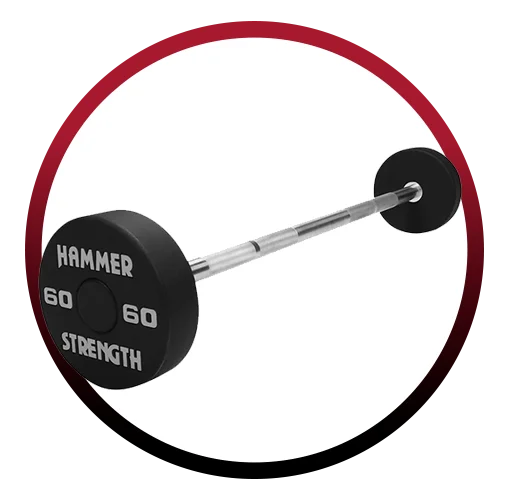 50% OFF | Hammer Strength Round Urethane Fixed Barbells