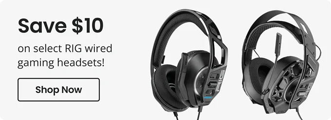 Save $10 on select RIG wired gaming headsets! | Shop Now