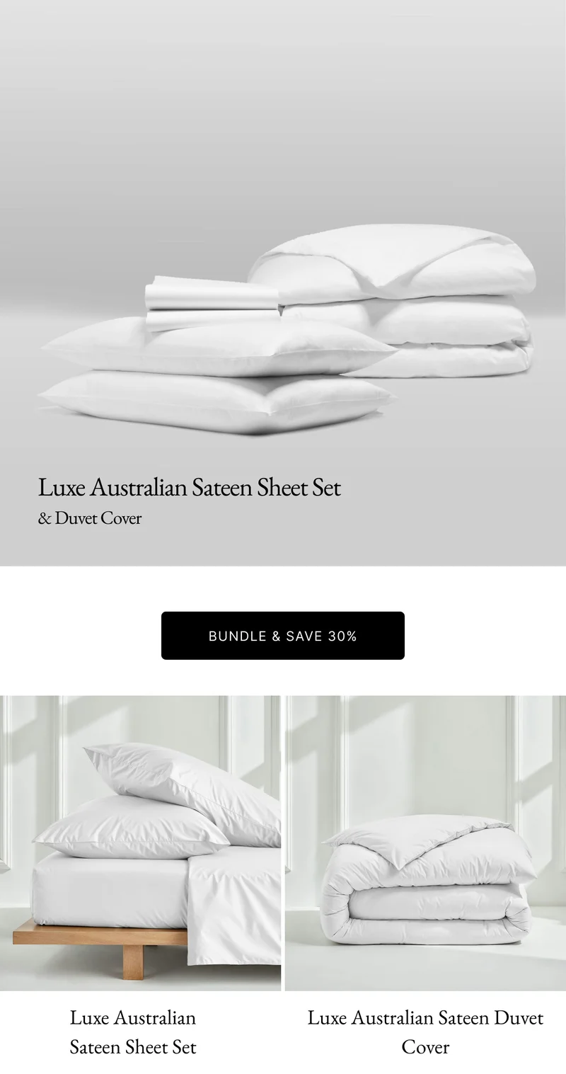 Luxe Australian Sateen Sheet Set & Duvet Cover