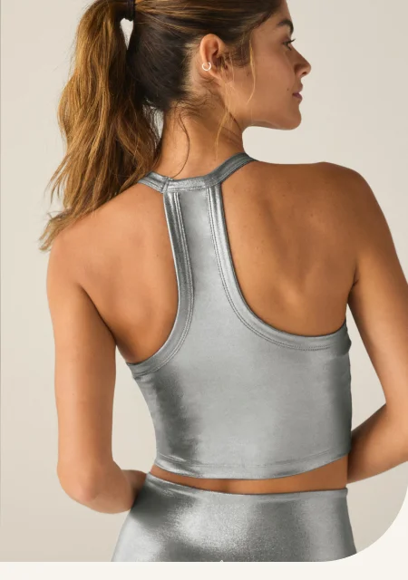 Liquid Silver On The Up Cropped Tank