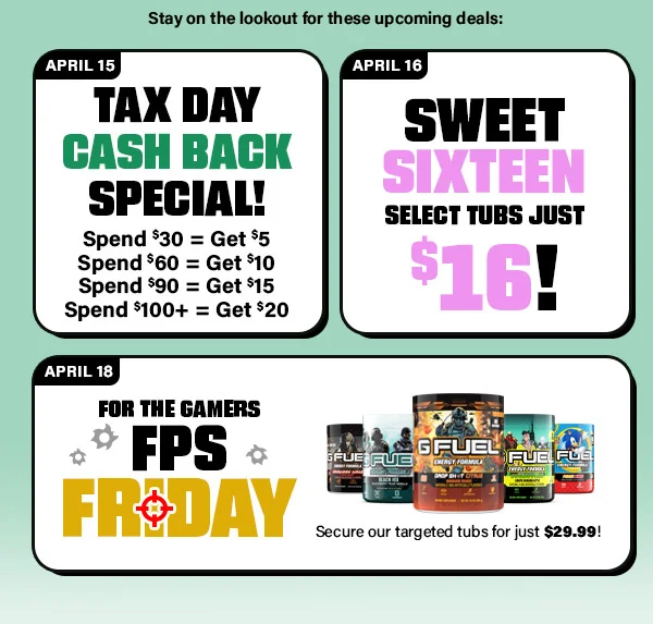 Stay on the lookout for these upcoming deals: