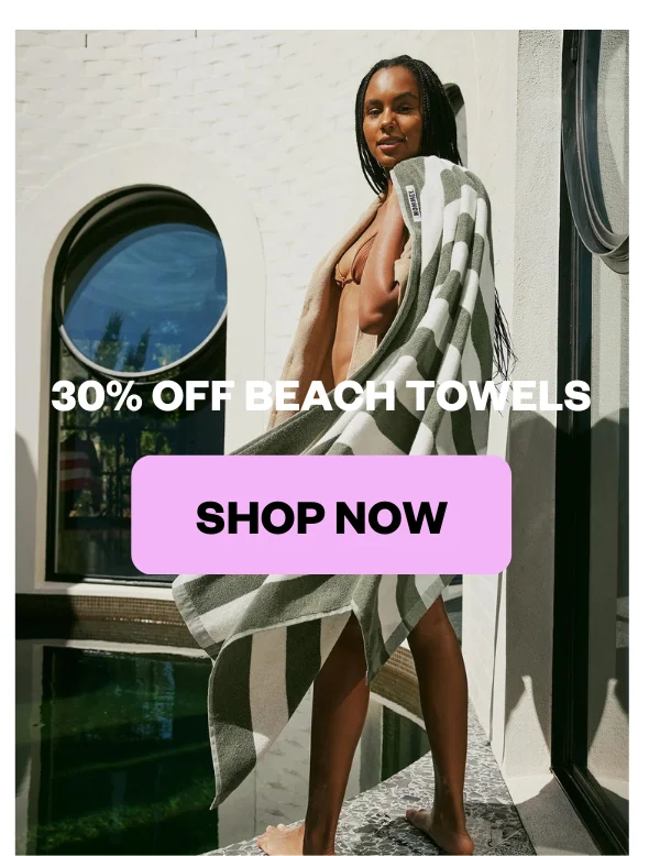 30% off beach towels