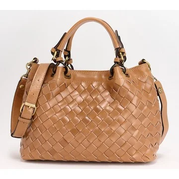 Patricia Nash Discovery Woven Leather Rometta Satchel with Crossbody Strap