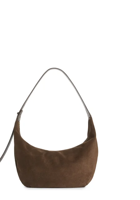 Curved Suede Bag
