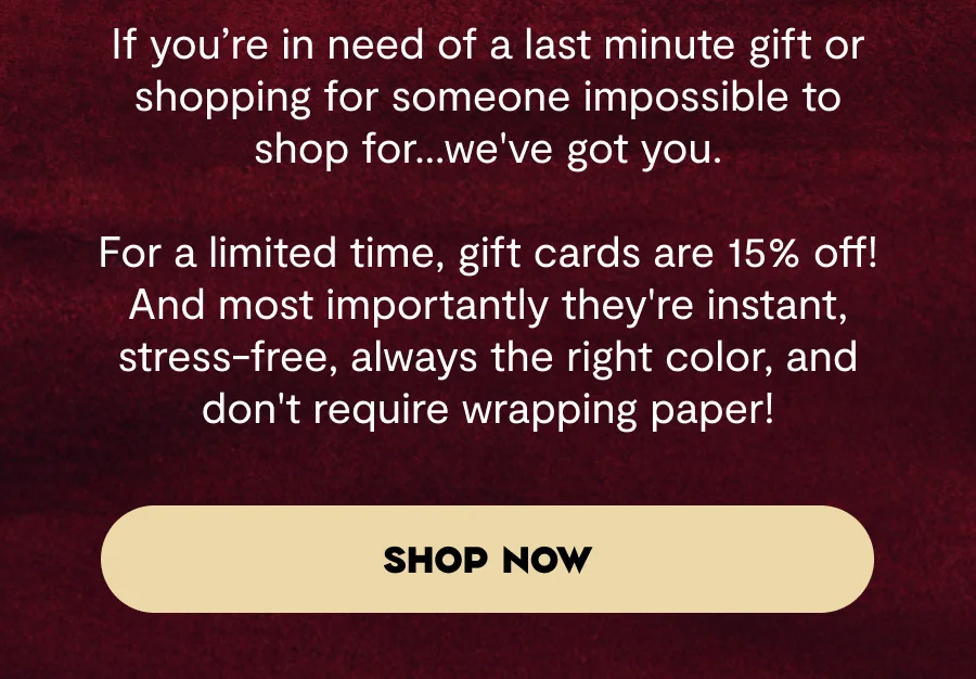 15% off gift cards