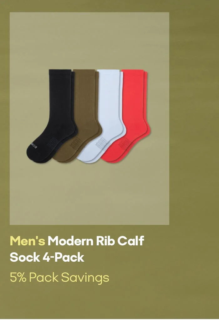 Men's Modern Rib Calf Sock 4-Pack 5% Pack Savings