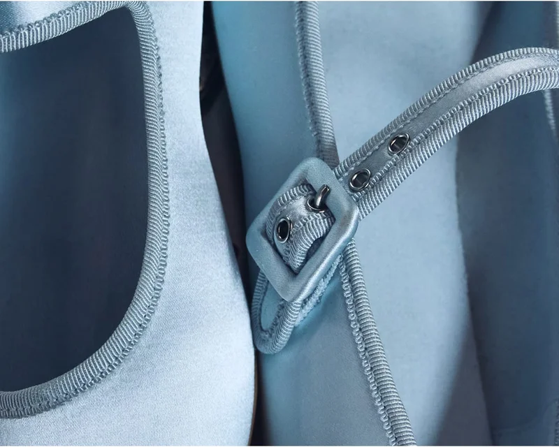 [Close Up Image] The Day Buckle Mary Jane | Robin Blue Satin