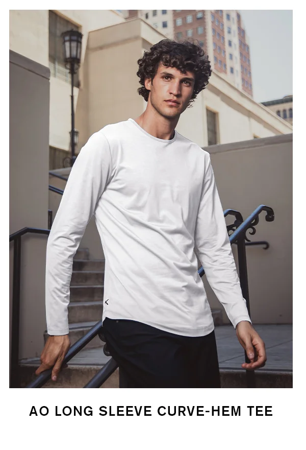 AO Long Sleeve Curve-Hem Tee