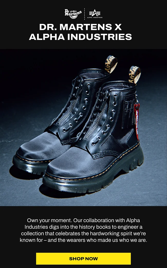 Dr. Martens x Alpha Industries SHOP NOW