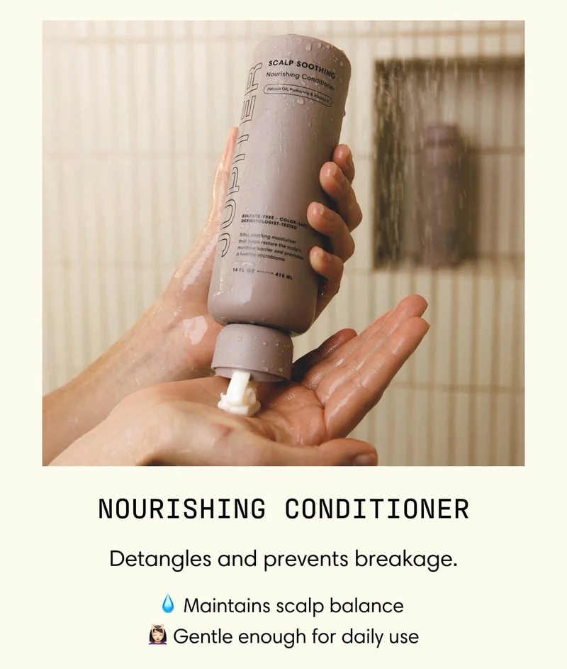Nourishing Conditioner Detangles and prevents breakage.  - Maintains scalp balance  ‍- Gentle enough for daily use