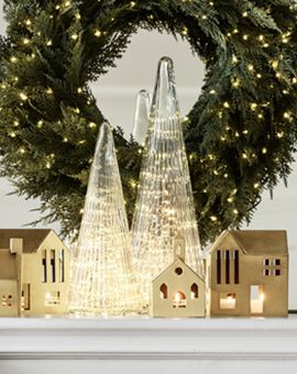 Ribbed Clear Glass Christmas Trees