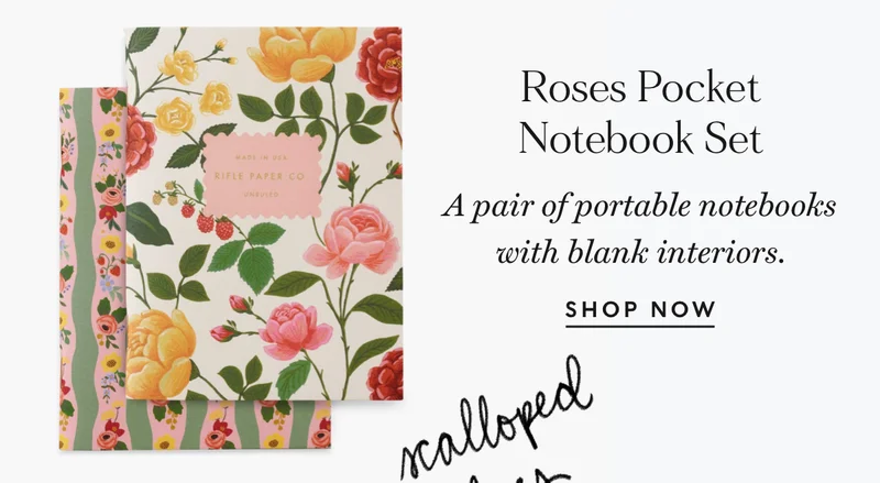 Shop Roses Pocket Notebook Set