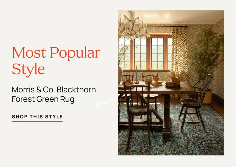 Morris and Co Blackthorn Forest Green Rug