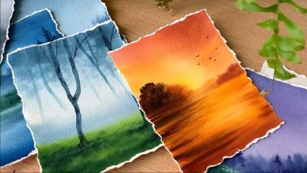 7-Day Watercolor Challenge: Paint Atmospheric Landscapes in 15 Minutes