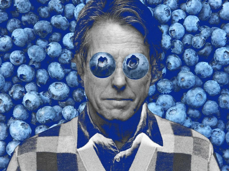 Image may contain: Hugh Grant, Face, Head, Person, Photography, Portrait, Berry, Blueberry, Food, Fruit, Plant, and Produce