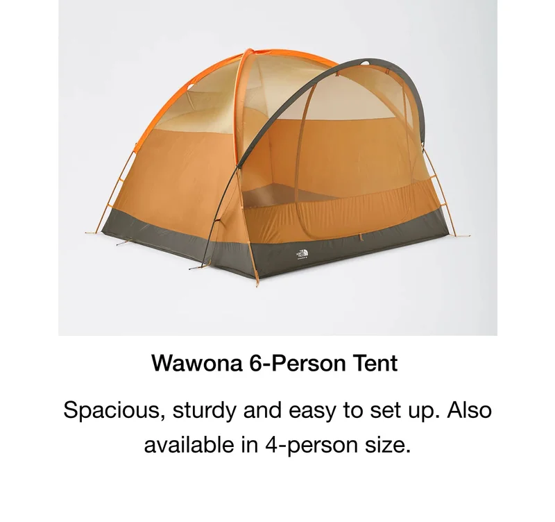 Wawona 4-Person Tent. Spacious, sturdy and easy to set up. Also available in 6-person size.