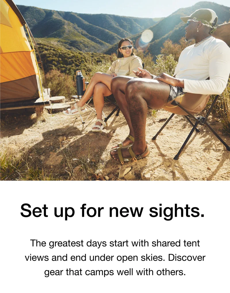 Set up for new sights. The greatest days start with shared tent views and end under open skies. Discover gear that camps well with others.