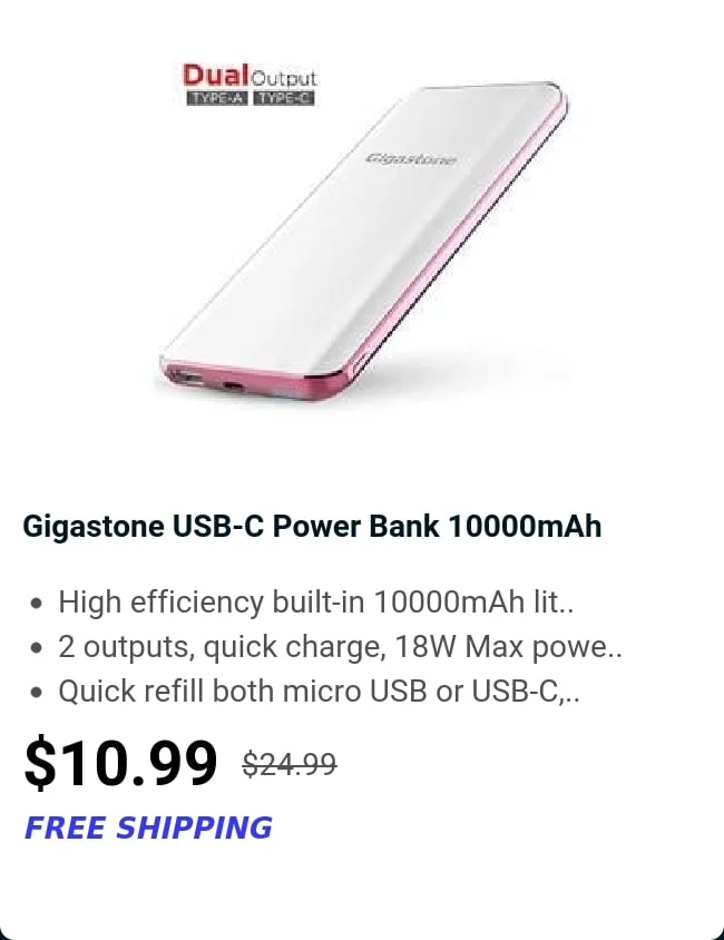 Gigastone USB-C Power Bank 10000mAh