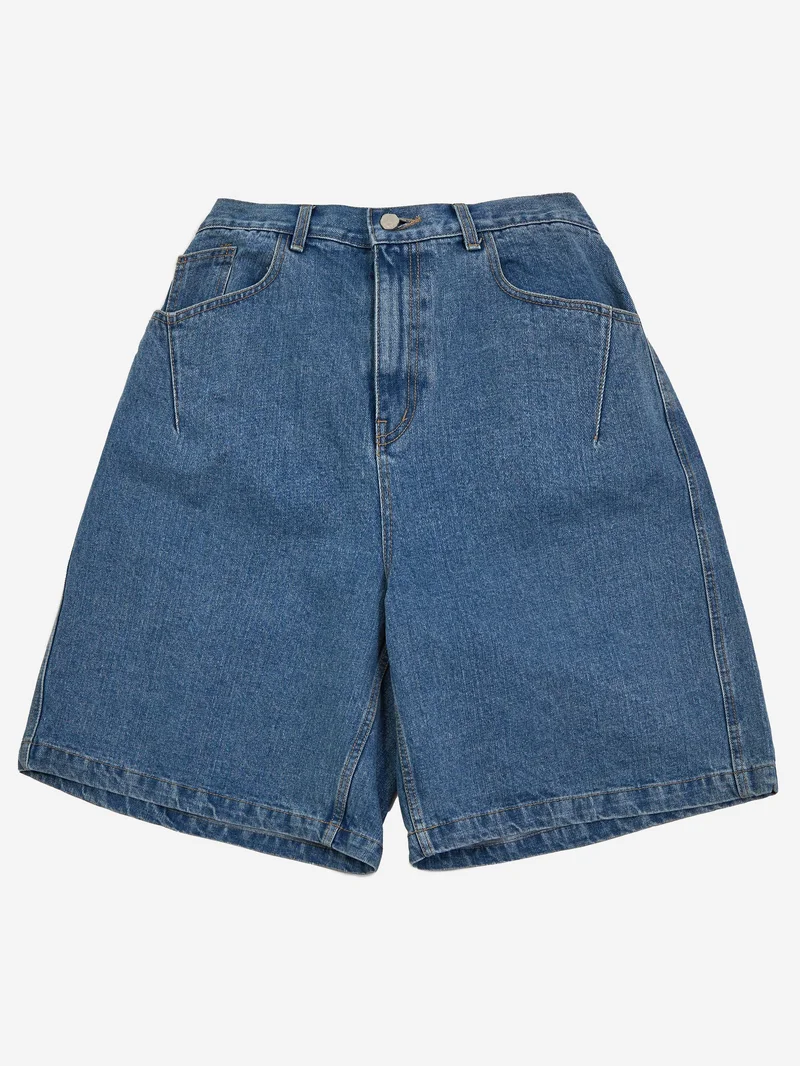 Image of Estudio Niksen Half Dart Denim Shorts - Blue
