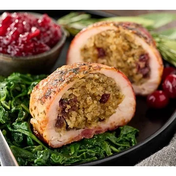 SH11/4 Corky's BBQ (6) 8-oz Bacon Wrapped Stuffed Turkey Breasts