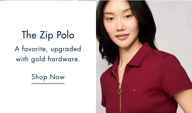 The zip polo A favorite, upgraded with gold hardware. Shop now