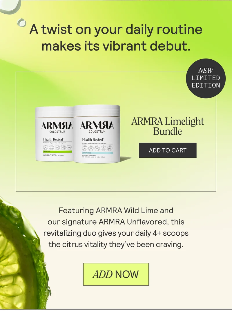 A twist on your daily routine makes its vibrant debut. ARMRA Limelight bundle.