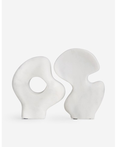 Nala Marble Sculptures (Set of 2)-White