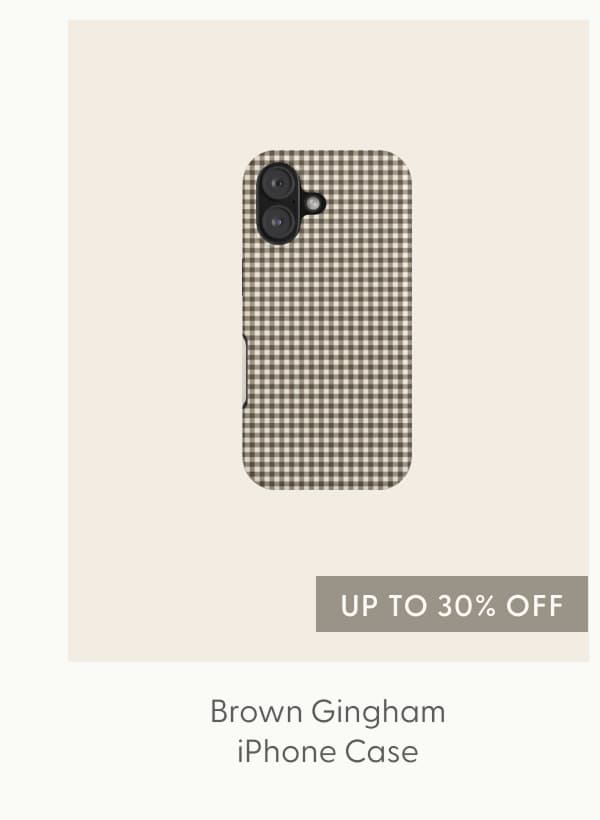 brown gingham iPhone Case