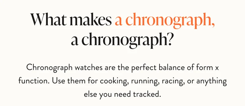 What Makes a Chrono, a Chrono?