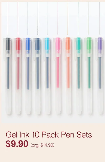 Online Only: Gel Ink 10 pack Pen Set $9.90