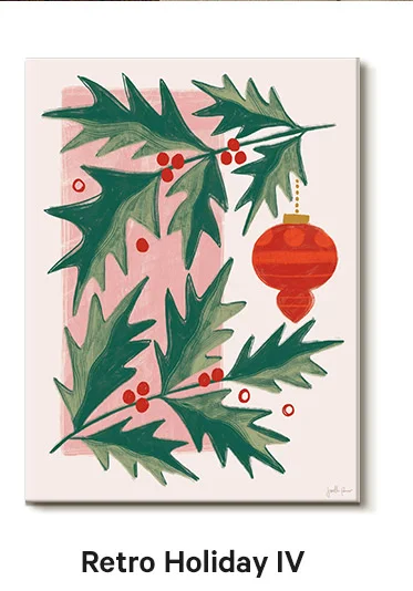 Retro Holiday IV Wall Art Print by Janelle Penner