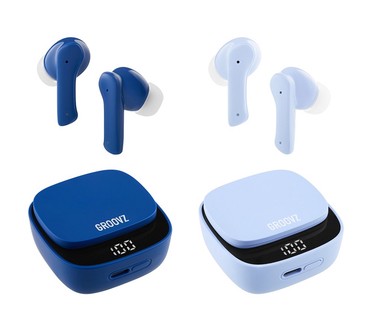 Groovz Set of 2 True Wireless Earbuds with Charging Cases and Gift Boxes