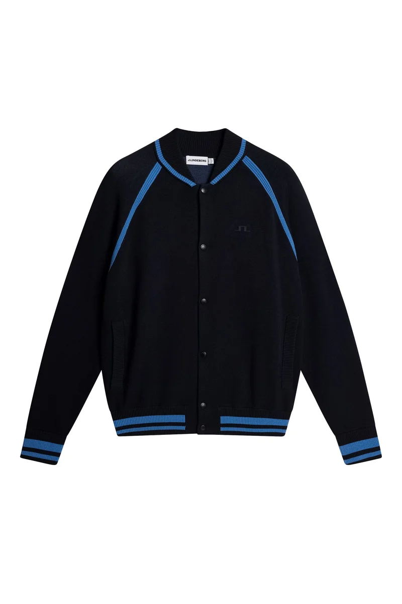 Image of Stanley Jacquard Knit Bomber / JL Navy