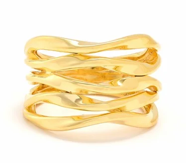 Christian James by Scott Grimes 14K Clad Gold 5 Band Ripple Ring