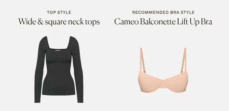 Wide & square neck tops: Cameo Balconette Lift Up Bra