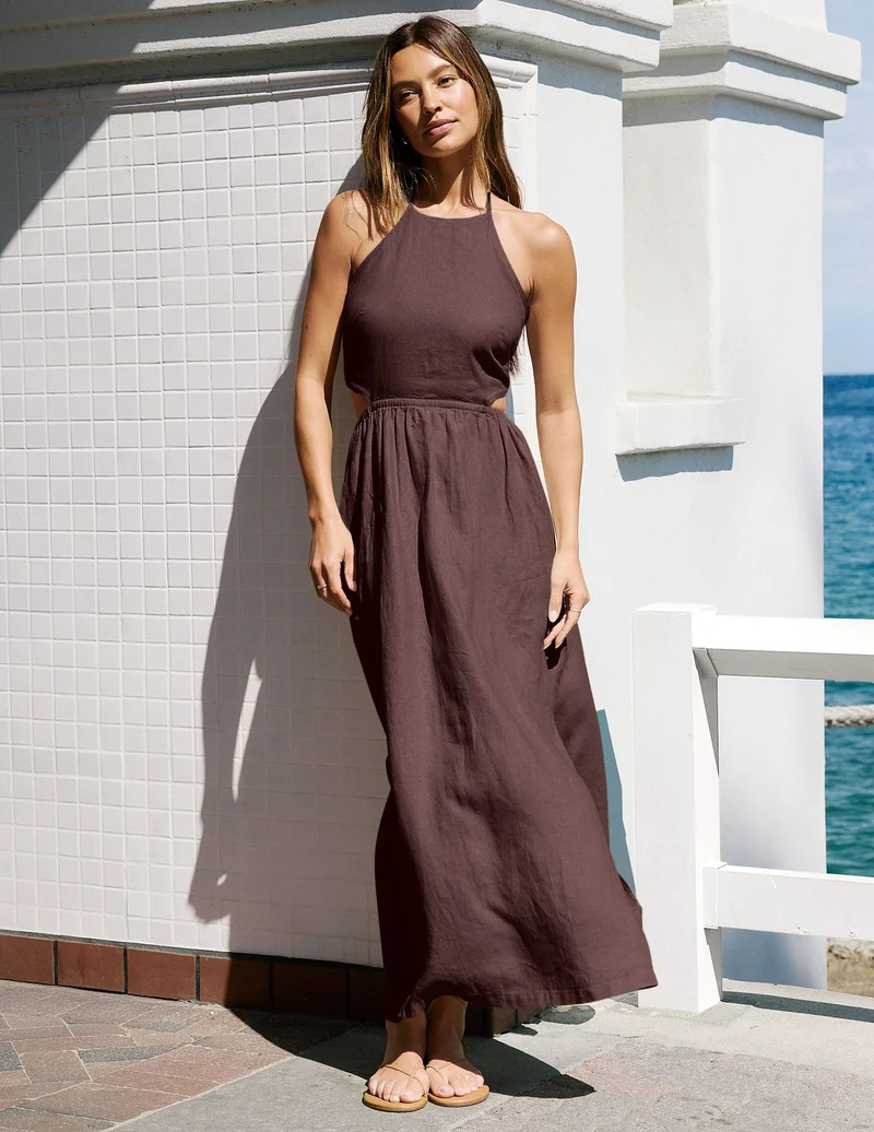 Image of SoftWash Linen Halter Dress