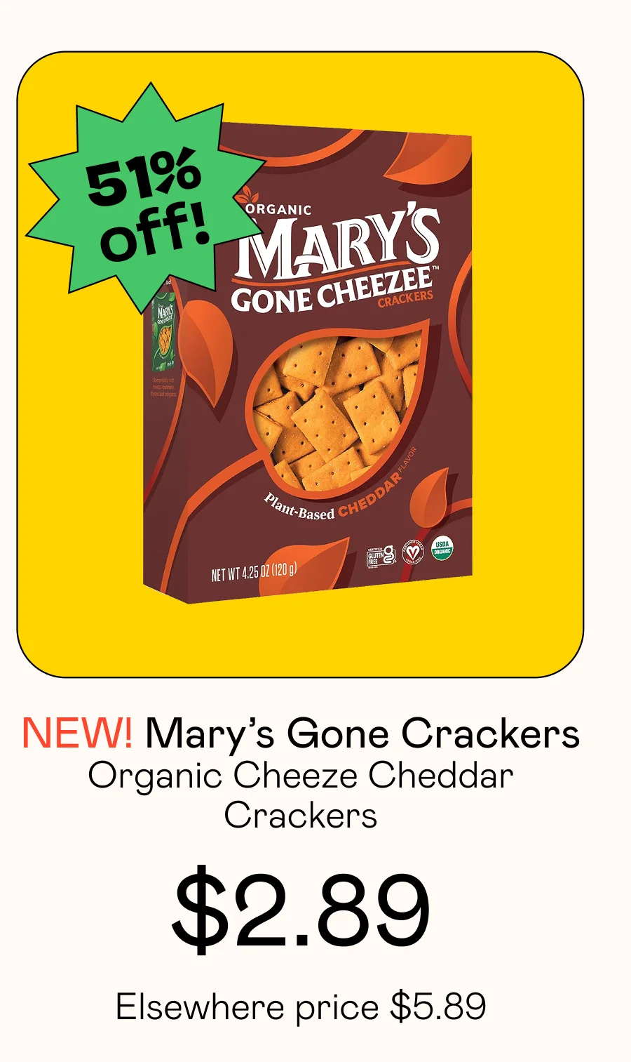 Organic Cheezee Cheddar Crackers