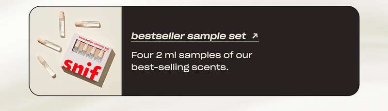 bestseller sample set  Four 2 ml samples of our best-selling scents.