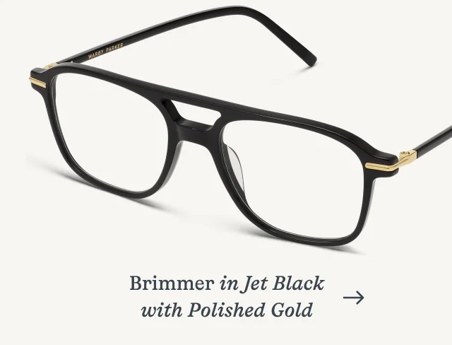 Brimmer in Jet Black with Polished Gold