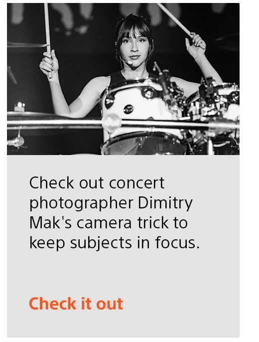 Check out concert photographer Dimitry Mak's camera trick to keep subjects in focus. Check it out