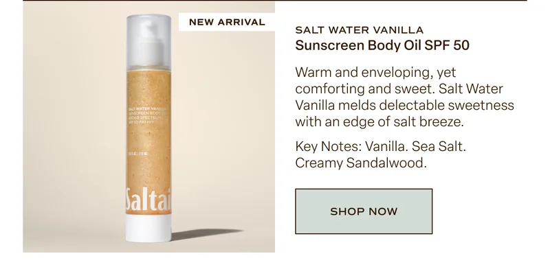 Salt Water Vanilla Sunscreen Body Oil SPF 50